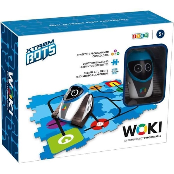 Xtrem Bots - Woki, programmerbar robotleksak, pedagogiskt spel för barn, pojkleksaker, present till 5-årig pojke, intelligent robot