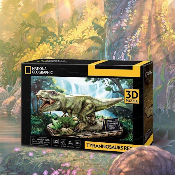 National Geographic, Tyrannosaurus Rex 3D-puslespil, 3D-puslespil til børn, dinosaurpuslespil, 3D-puslespil, modeller der skal samles