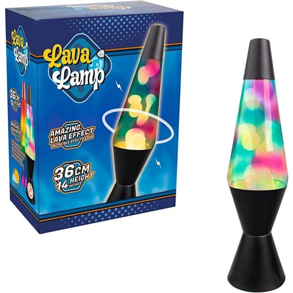 Party Town - Sort lavalampe | Sengelampe til børn | Lava lampe | Ambiance Lampe | Lavalampe til børn | Svart