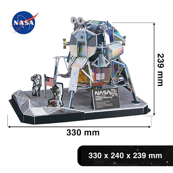 3D-puslespil Lunar Module Eagle, 3D-puslespil til børn, model til at bygge til voksne, gave til 8-årig dreng, modeller og modellering