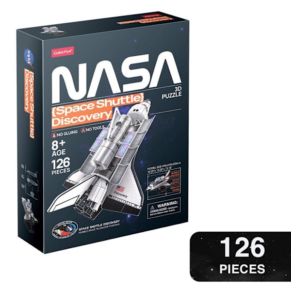 3D Space Shuttle Discovery-puslespil, 3D-puslespil til børn, modeller og voksne modeller, gave til 8-årig dreng, model, der skal bygges til voksne