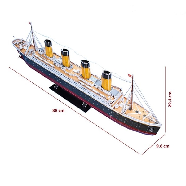 3D-båtpussel - Titanic Model Kit att bygga med LED, 3D-pussel, skeppsmodeller, monteringsspel, 266 bitar, 4h montering