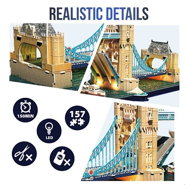3d puslespil - Tower Of London Bridge | Voksenbyggeri | Model at bygge |