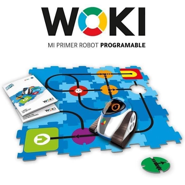 Xtrem Bots - Woki, programmerbar robotleksak, pedagogiskt spel för barn, pojkleksaker, present till 5-årig pojke, intelligent robot