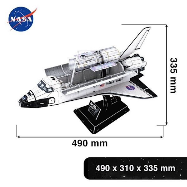 3D Space Shuttle Discovery-puslespil, 3D-puslespil til børn, modeller og voksne modeller, gave til 8-årig dreng, model, der skal bygges til voksne