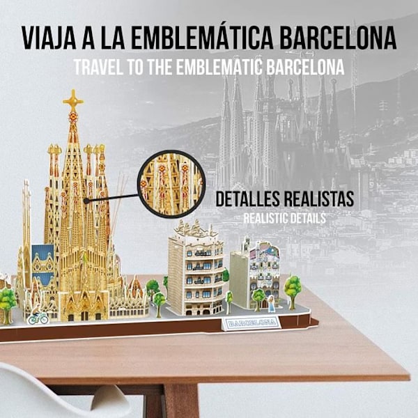 Barcelona 3D-pussel - XTREM RAIDERS - Arkitektur och monument - Barn - 170 min montering