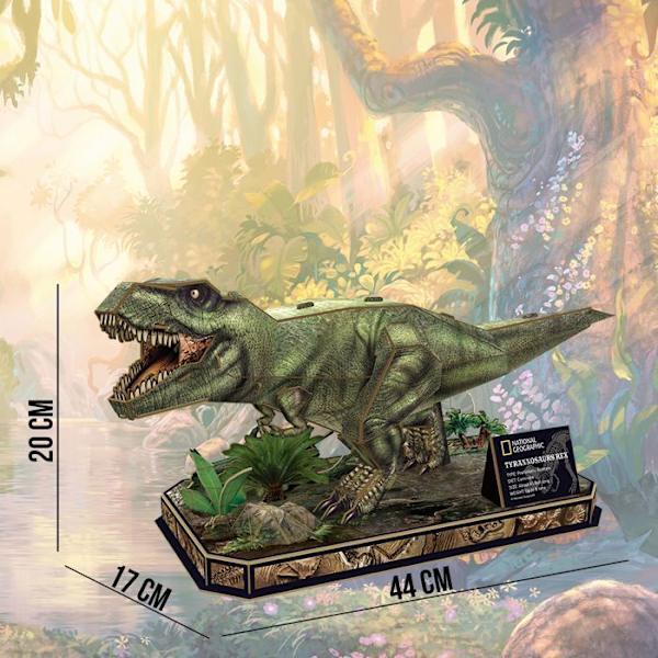 National Geographic, Tyrannosaurus Rex 3D-puslespil, 3D-puslespil til børn, dinosaurpuslespil, 3D-puslespil, modeller der skal samles
