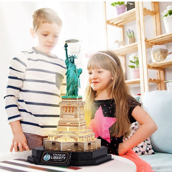 3D-puslespil - Frihedsgudinden LED | 3D puslespil | Gave til 8-årige