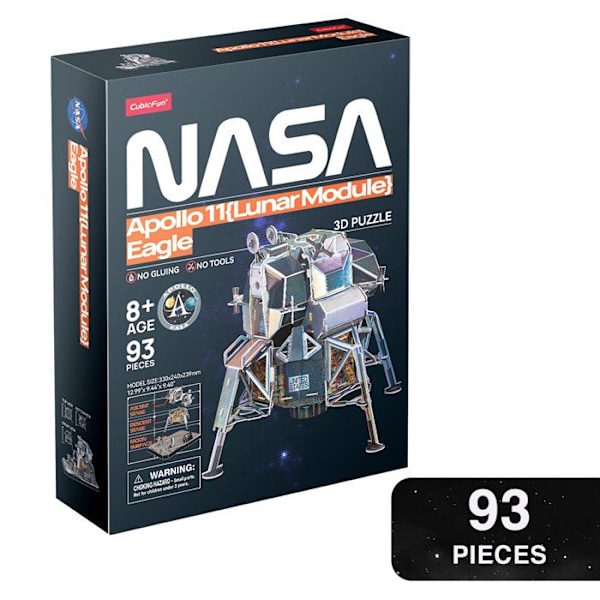 3D-puslespil Lunar Module Eagle, 3D-puslespil til børn, model til at bygge til voksne, gave til 8-årig dreng, modeller og modellering