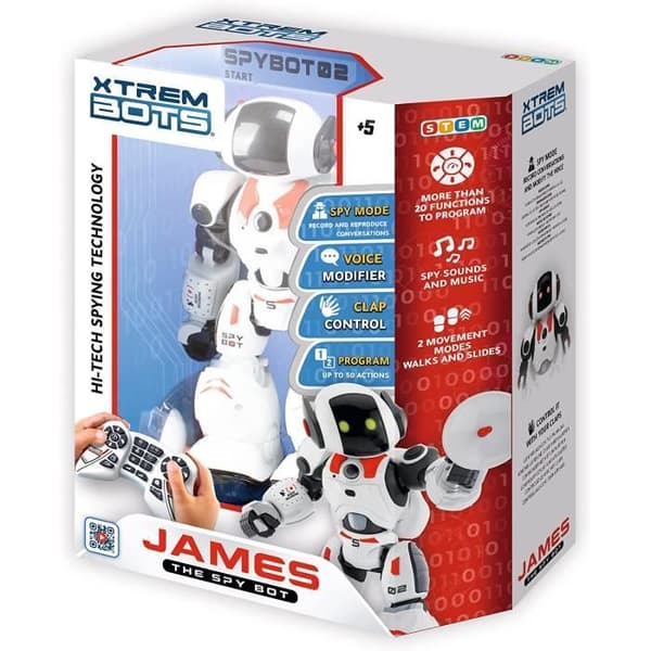 Programmabel Robotleksak - Xtrem Bots - James - Fjärrstyrd - Spion - Dansa