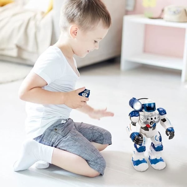 Xtrem Bots - polispatrull, fjärrkontrollrobot för barn över 5 år, programmerbar leksak med smart radiokontroll, pedagogiskt spel