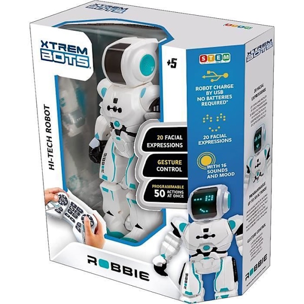 Xtrem Bots- Robbie, Kids Remote Control Robot, Kids Interactive Toys, Electronic Educational Robots