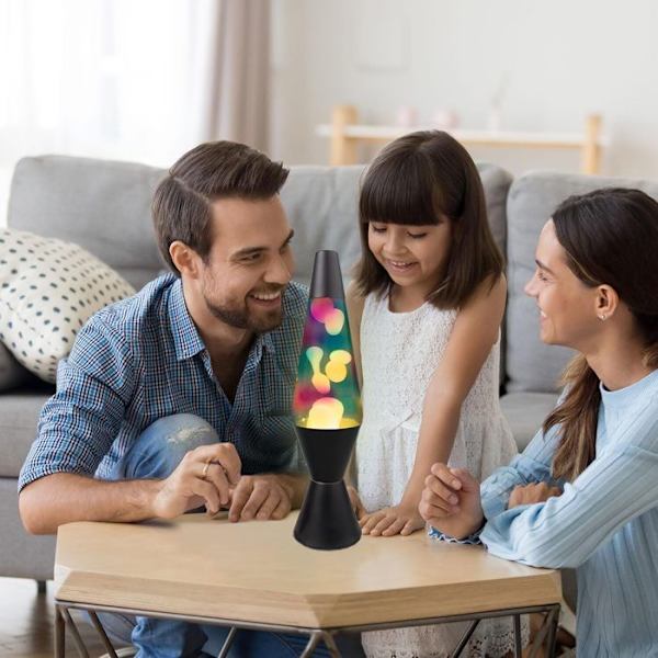 Party Town - Sort lavalampe | Sengelampe til børn | Lava lampe | Ambiance Lampe | Lavalampe til børn | Svart