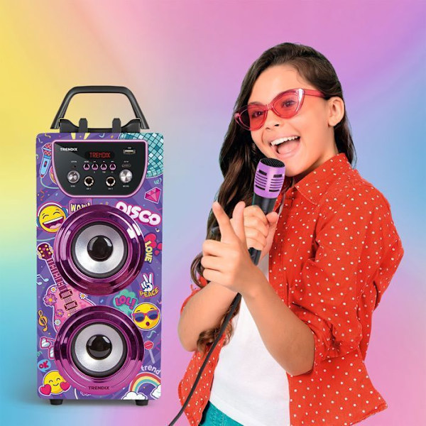 Bluetooth Karaoke Højttaler | Karaoke Børn 2 Mikrofoner | Trendix - Karaoke Børn Top Sanger