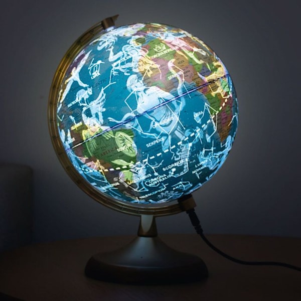 BIG MINDS - Interactive Earth Globe på engelska | Lysande barns jordklot natt- och dagläge | Med applikation | Flerfärgad