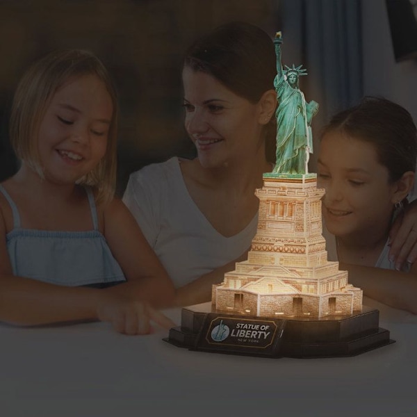 3D-puslespil - Frihedsgudinden LED | 3D puslespil | Gave til 8-årige