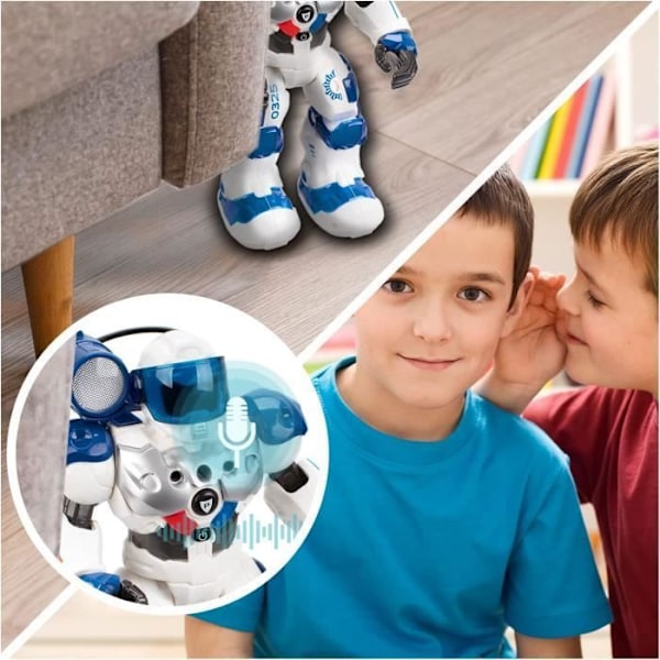Xtrem Bots - patruljepoliti, fjernbetjeningsrobot til børn på 5 år eller ældre, intelligent radiostyret programmerbart legetøj, pædagogisk spil