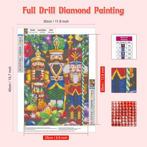 30*40CM Hasselnøtt Diamantmaling Voksen, Full Diamantmaling Ch