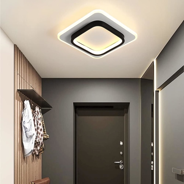 LED-lamper Liten firkantet nordisk mote svart taklampe for Hal
