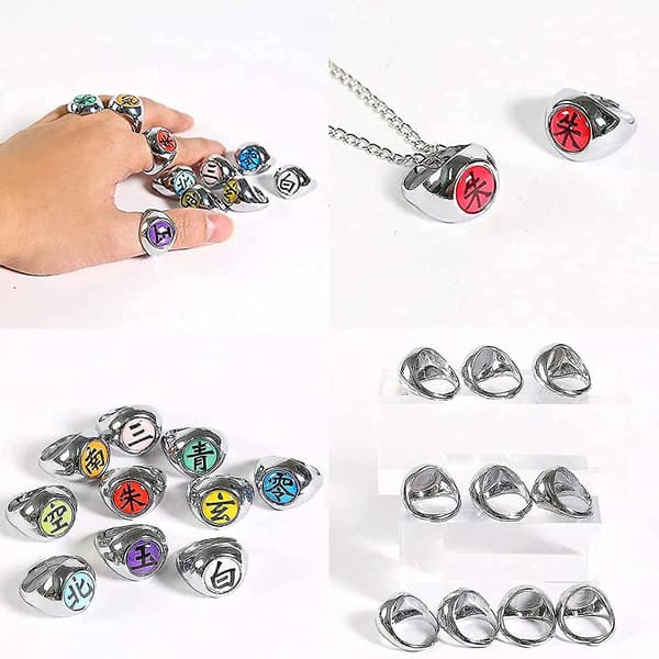 11 st ringar set Anime Naruto Cosplay Prop Ninja Uchiha Itachi Nec