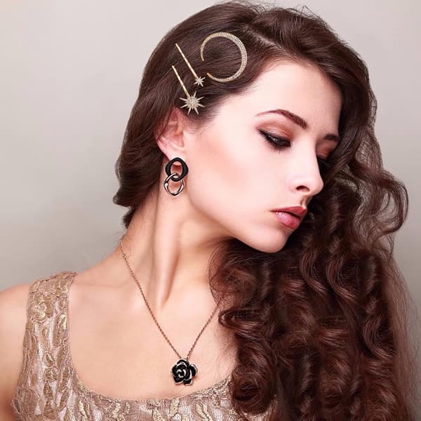 9 Stykker Stjerne Måne Hårklemme Tilbehør Rhinestone Hårstyling