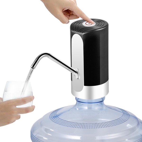 Svart automatisk vattendispenser, USB-laddning bärbar elektrisk d