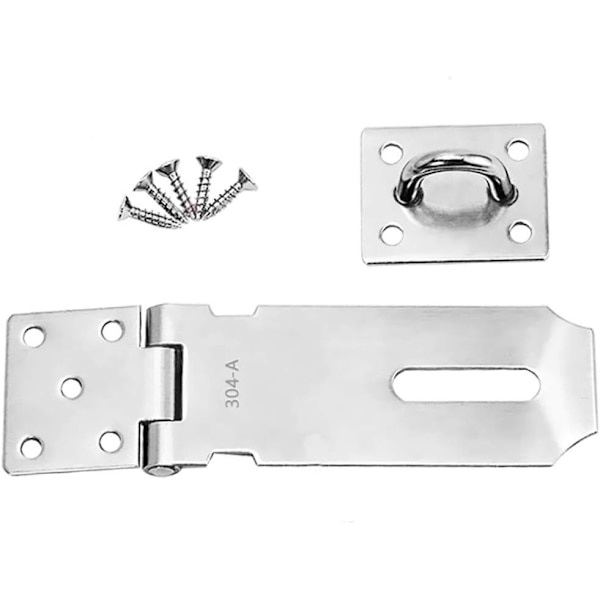 Rustfrit stål hængelås hasp, kraftig hasp og klemme med skrue