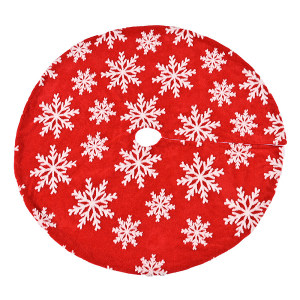 Lumihiutale joulukuusen hame joulukoristeisiin Lumihiutale joulukuusen hame Punainen pehmo joulujuhlakoristeeseen (90cm)