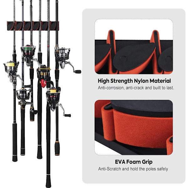Fiske Stang Holder - Fiske Stænger - Vægmonteret Fiske Stang Hold