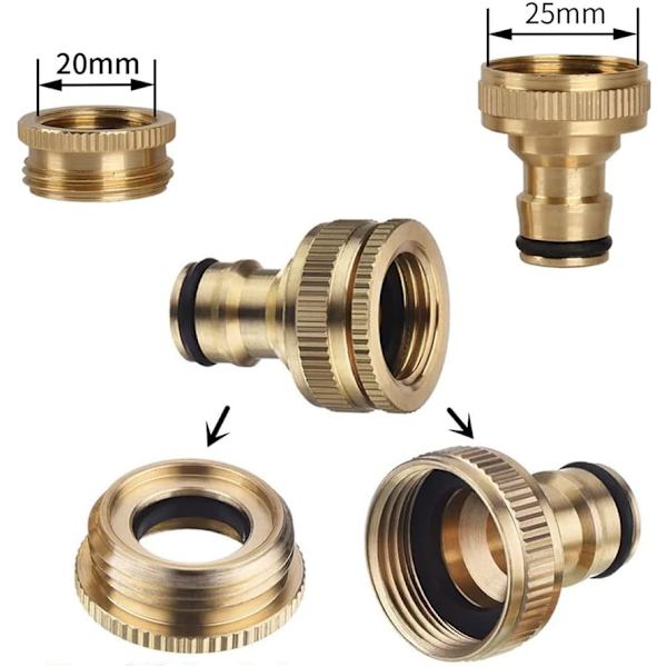 1/2 og 3/4 med messinghane-adapter, hane-adapter, slangehane