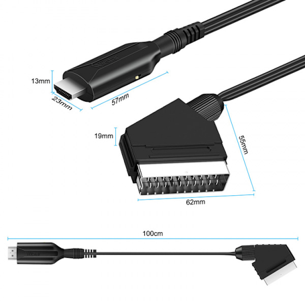 Scart-HDMI-muunnin 1080P, all-in-one Scart-HDMI-sovitin