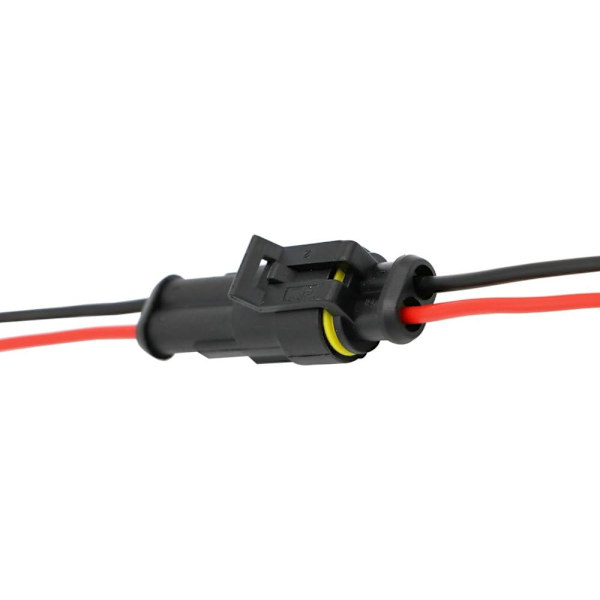 5 sæt 2-polet vandtæt elektrisk stik til bil med ledning, bil P