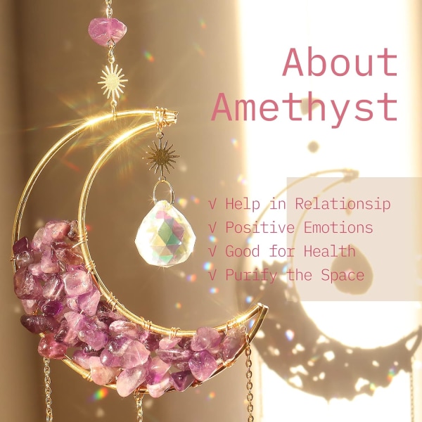 Amethyst Crystals Suncatcher - Hängande Suncatcher med Glas Pris