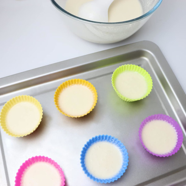 Silikon muffinsformer, gjenbrukbare muffinsformer, cupcakeformer, 7 pakker i 7 regnbuefarger