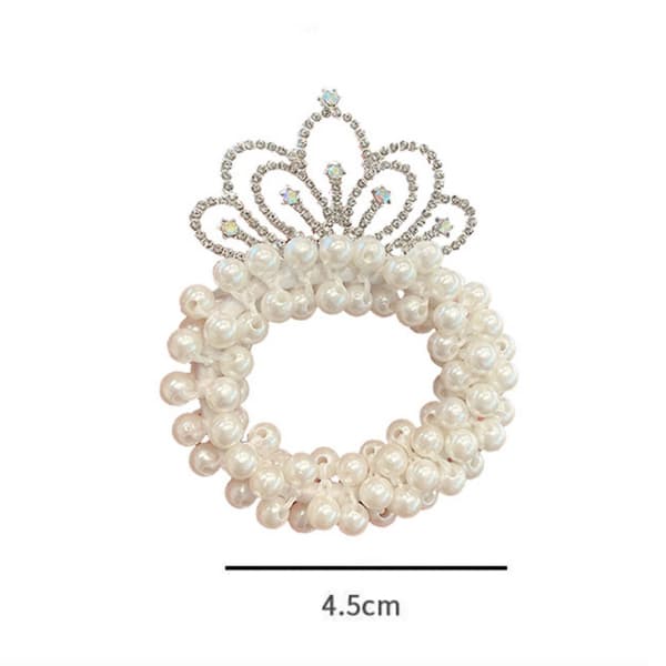 Kroneprinsesse Hårbånd Elastiske Gummibånd Elegante Kunstige Perler