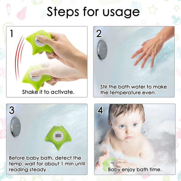 Baby badetermometer og flytende badeleke badekar sikkerhetstemper