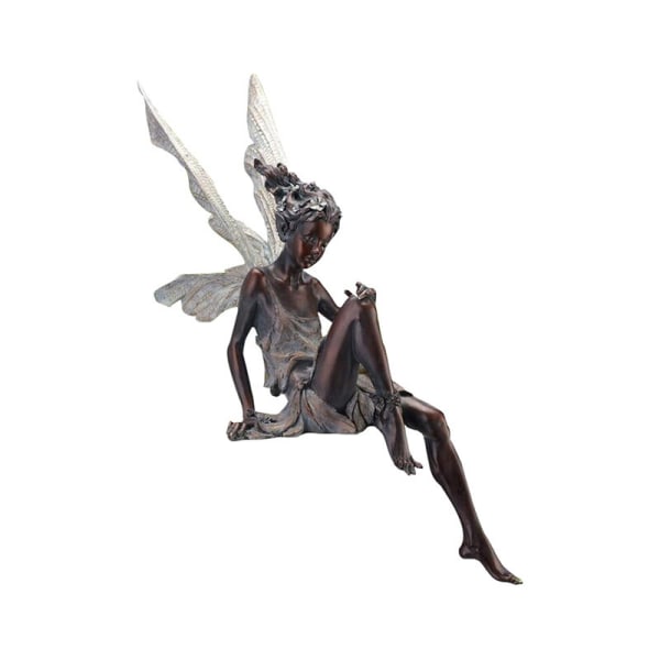 1PC Sittende Fe Statue, Harpiks Hage Ornament Håndverk Landskapsarbeid