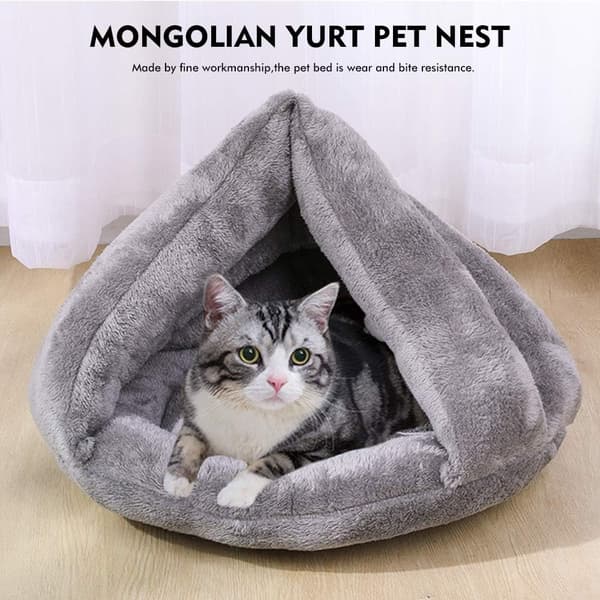Husdjurstillbehör Varm Triangulär Kattströ på vintern, Hundbädd, Husdjursbädd, Kattunge & Hundsovsäck, Grå XL