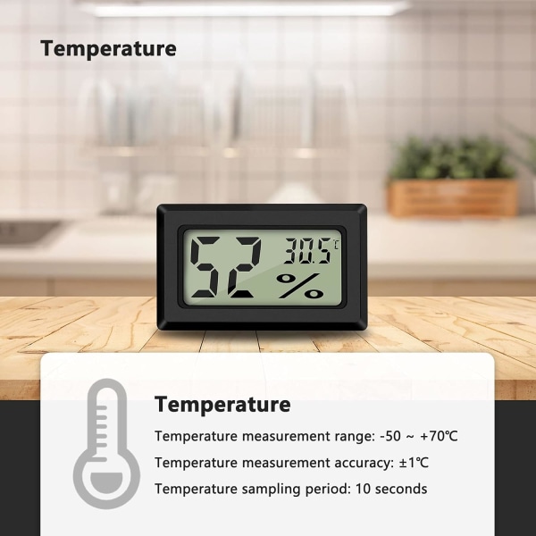 Mini Digital LCD Termometer Hygrometer Temperatur Fugtighed -50~