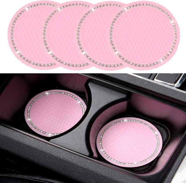 4-pak Bling Bilkoppholdere, 2,75 Tommer Bling Krystall Rhinestone Sof