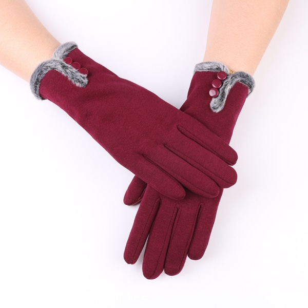 Women's Warm Winter Gloves with Sensitive Touch Screen SMS Fingers Fleece Lined Windproof Gloves (Burgundy)