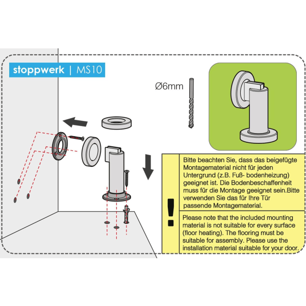 Magnetisk dørstopper MS010 i antikt look Dørstopper med flo