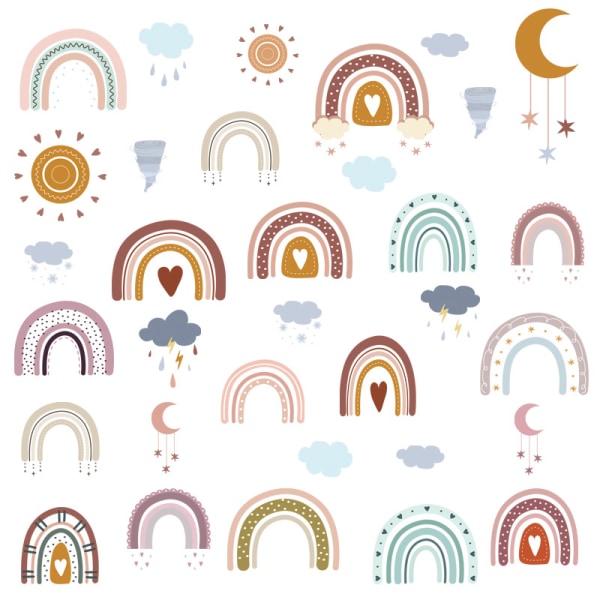 Rainbow Wall Stickers, wallstickers til børneværelser Rainbow