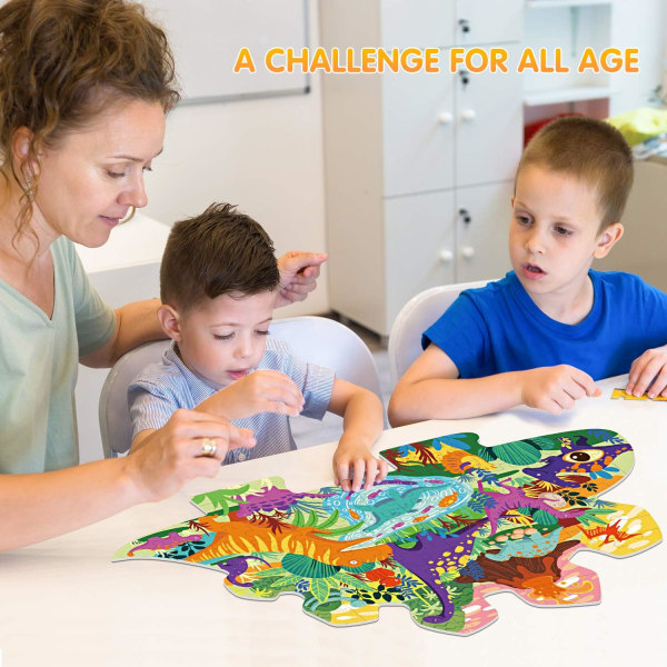 Dinosaur Jigsaw Puzzle for Kids, 105 Pieces Jigsaw Puzzle with La