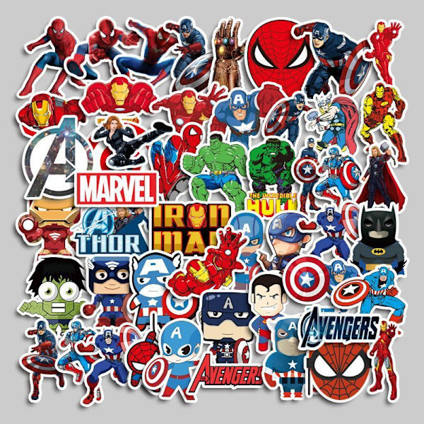 100 Avengers Marvel -tarraa, sarjakuva, söpö käsikirja, matkapuhelin l