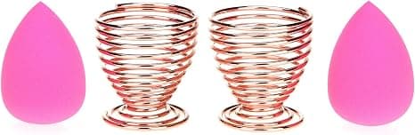 Beauty Sponge Blender Holder, (2 Pack Rose Gold) Makeup Sponge Dr