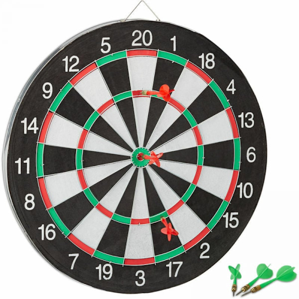 1 stk. udendørs legetøjsspil, 17 tommer konkurrence dartboard med 6