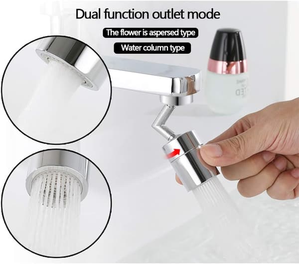 Universal Anti-Splash Hane Filter, 720° Roterende Plastik Hoved a