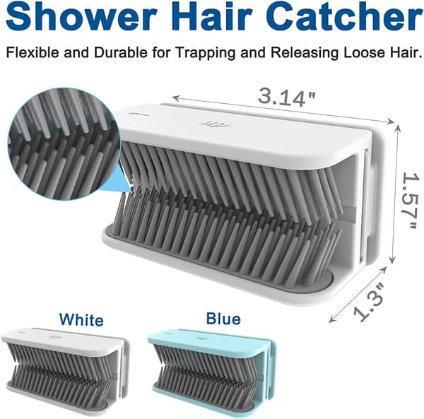 (Vit) Hår Catcher, Återanvändbar Hår Catcher för Duschvägg, Hår