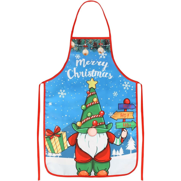 1 stk (Blå) Julenisseforklæde Dekorationsforklæde til køkken Ba
